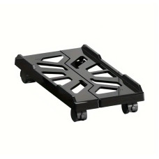 1pc Universal Adjustable Desktop Computer Tower Stand with Lockable Wheels, Thickened Material, 360° Rotating Wheels, Portable PC Tower Rack for Home and Office Use, Black Plastic